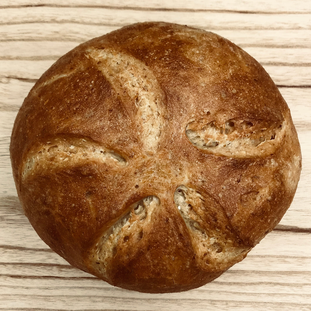 Roasted Garlic and Rosemary Levain Boule